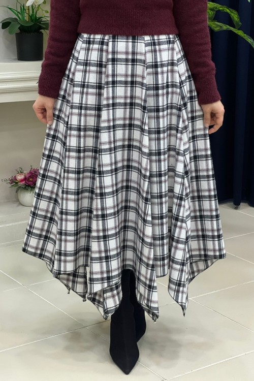 Kırlangıç Etek Beyaz bordo
