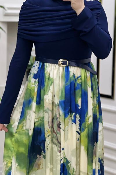 Lilyum Elbise Lacivert