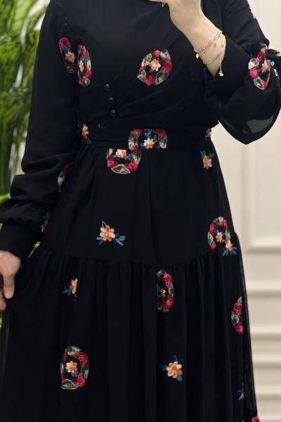 Nakış Elbise Siyah