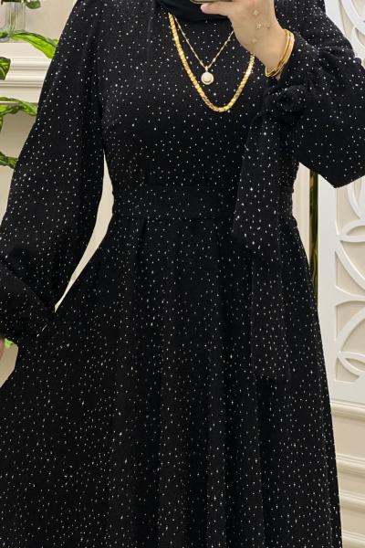 Pamuk Elbise Siyah Taş