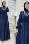 Pırıltılı Elbisem  Saks Mavisi