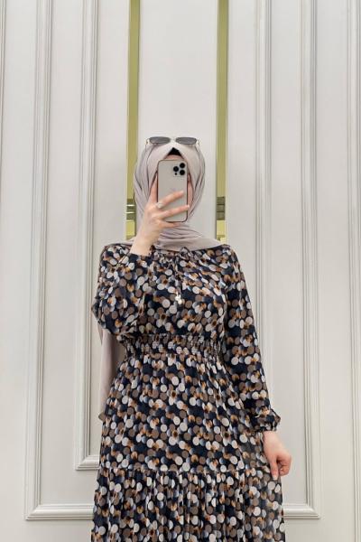 Puantiye Elbise Siyah