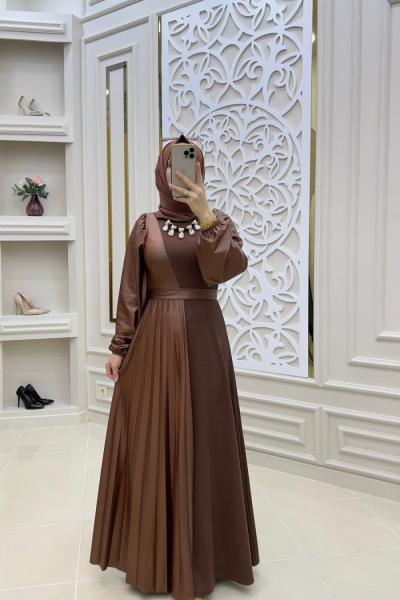 Sena Deri Elbise Taba