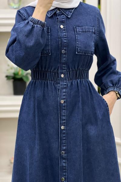 Star Kot Elbise Mavi