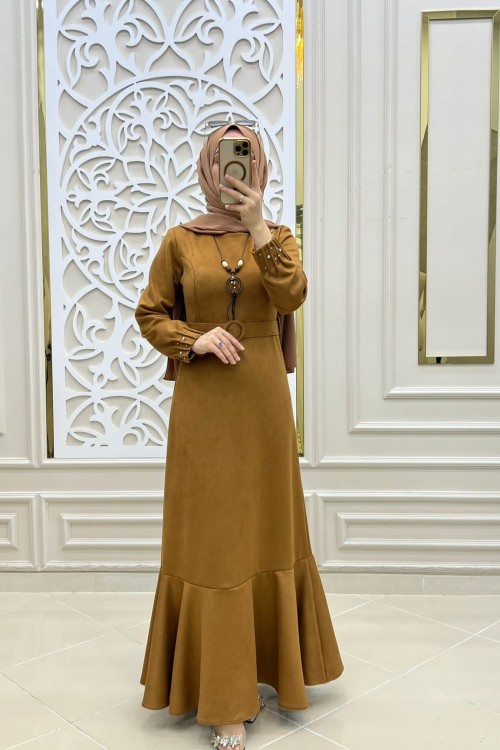 Süet Elbisem Camel
