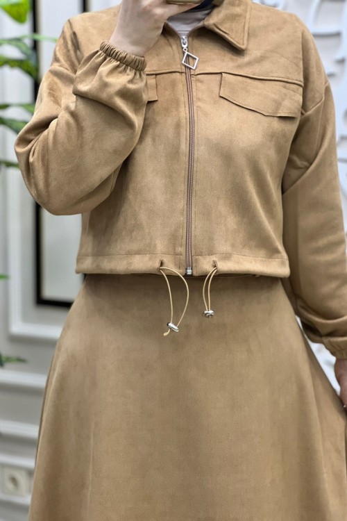 Süet Latte Takım Camel