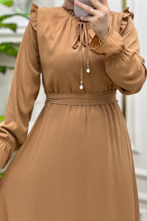 Şura elbise Camel