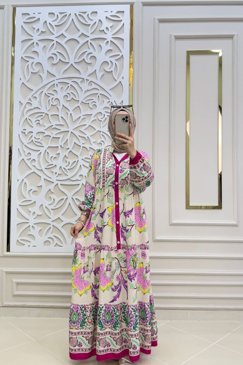 Tesettür Deniz Elbise Pembe