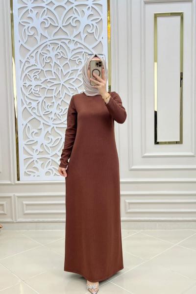 Tesettür Gamze Elbisem Acı Kahve