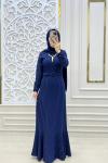 Tesettür Kuğu Elbise  Lacivert
