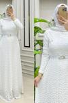 Tuba Dantel Elbise  Beyaz