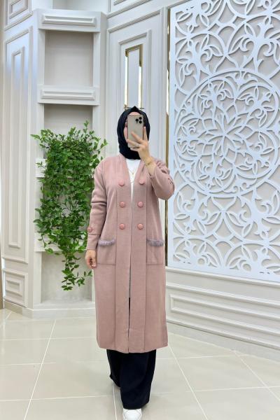 Tüylü Triko Hırkam Gül