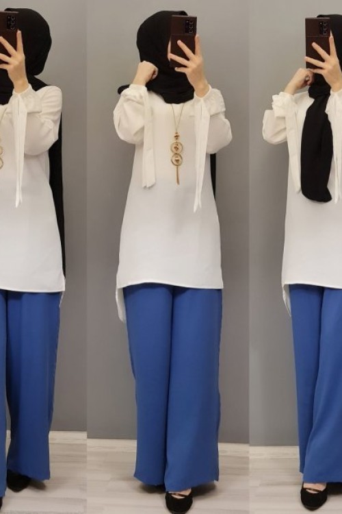 Yeni Model Cepli Pantolonum Saks Mavisi