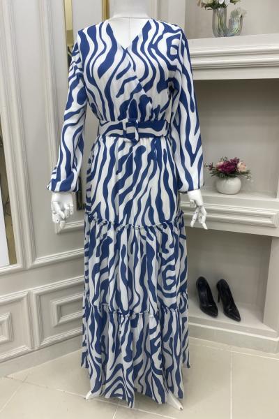 Zeruş Tesettür Elbisem Mavi