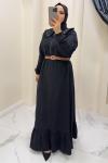 Cemre  kot elbise  Siyah
