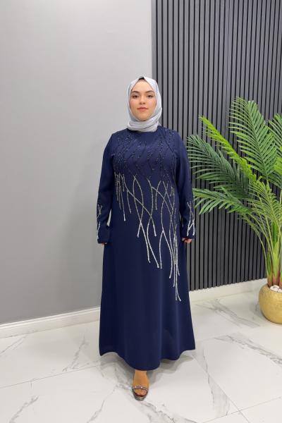 Elbise Abiye Aysima Lacivert