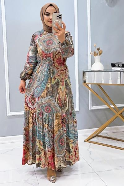 Elbise Etnik selvi Çok Renkli