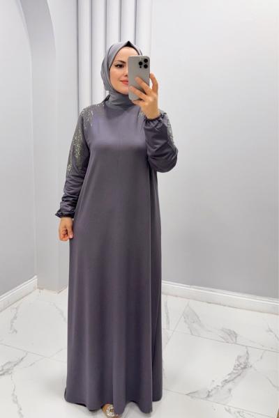 Elbise Firuze Gri