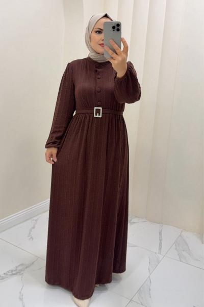 Elbise Gülşen Kahverengi