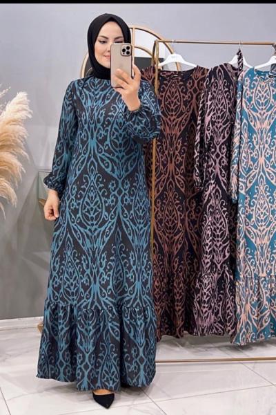 Elbise Hürrem Mint Mavi