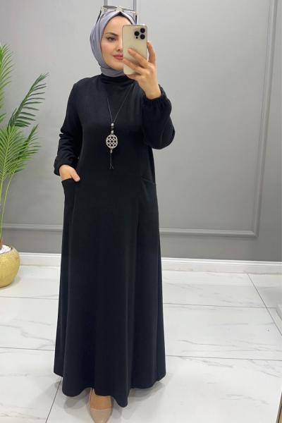 Elbise Kaşkorse Leyla Siyah