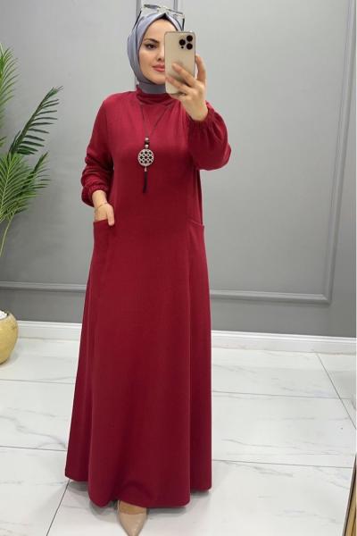 Elbise Kaşkorse Leyla Bordo