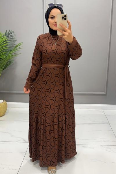 Elbise Kaşkorse Eliza Kahverengi