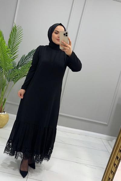 Elbise Kum Krep Esra Siyah