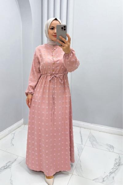 Elbise Ponpon Pembe