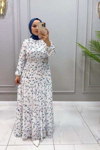 Elbise Şifon Petunya Mavi