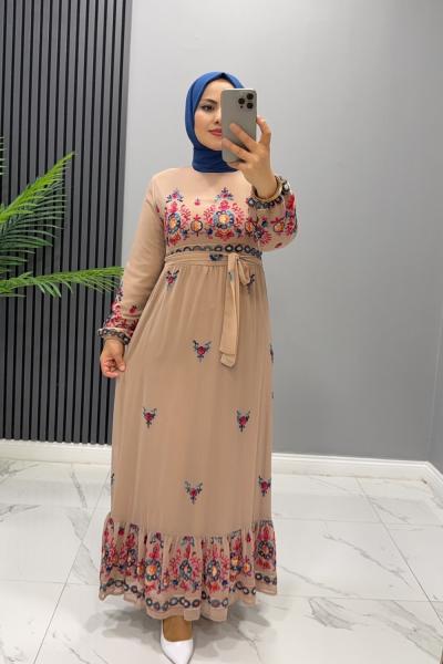 Elbise şifon Nazar Vizon