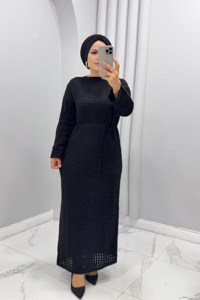 Elbise Triko Filiz Siyah