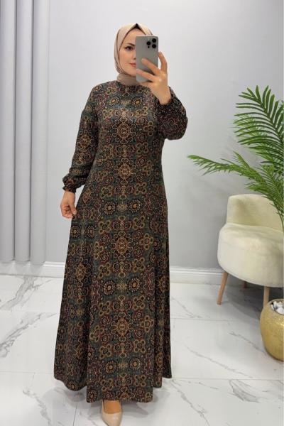 Elbise Viskon Nigar Yeşil