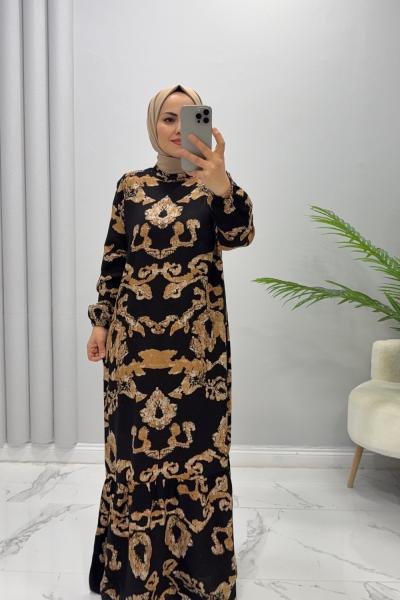 Elbise Viskon Dicle Siyah