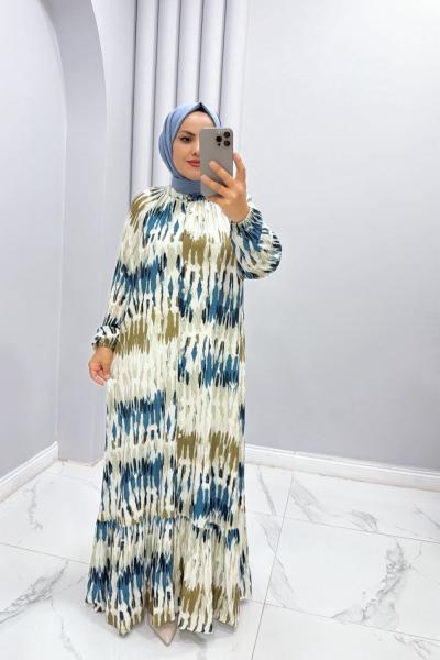 Elbise Viskon Miray Fıstık Yeşili