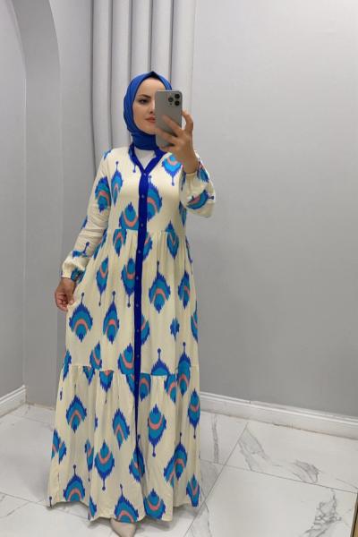 Elbise Viskon Reyhan Saks Mavisi