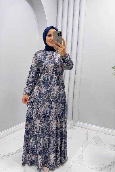 Güleser elbise Lacivert