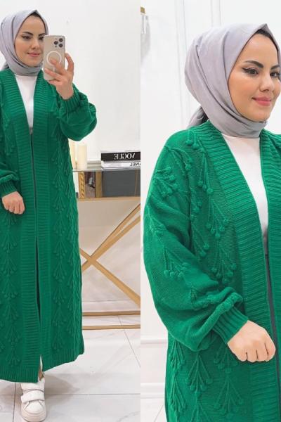 Hırka Triko Kiraz Zümrüt