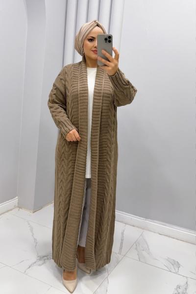 Hırka Triko ırmak Vizon