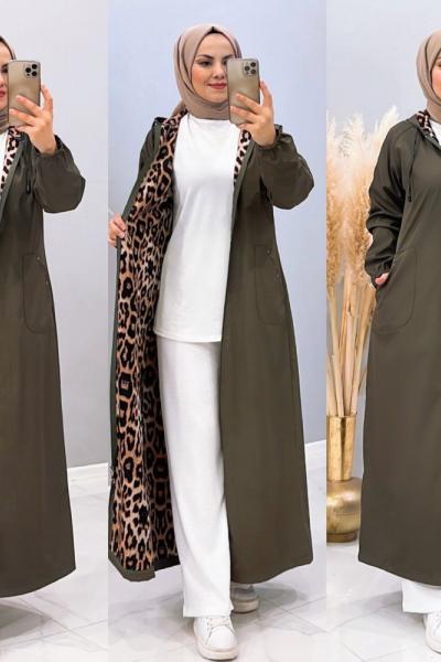 Kap Bondik İçi Leopar Cep Haki