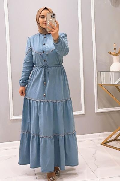 Elbise Kot Prenses Buz mavisi