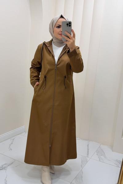 Parka İçi Yünlü Sevda Kaban Tütün