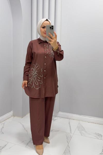 Takım ikili Yonca Kahverengi