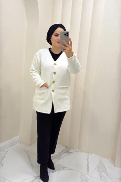 Triko hırka zülal Ekru