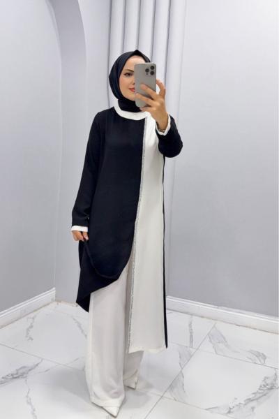 Yelda İkili Talkım Siyah Beyaz