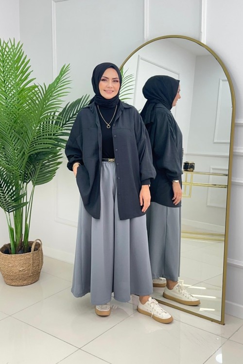 BAGGY ETEK PANTOLON - GRİ