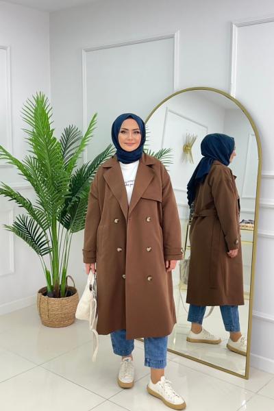 DERİN TRENÇKOT - KAHVERENGİ