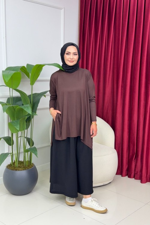 LİNA PENYE TUNİK - ACI KAHVE