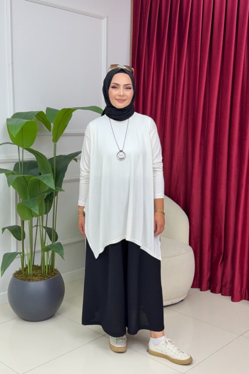 LİNA PENYE TUNİK - BEYAZ