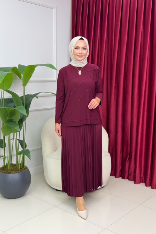 NARE ETEKLİ TAKIM-BORDO